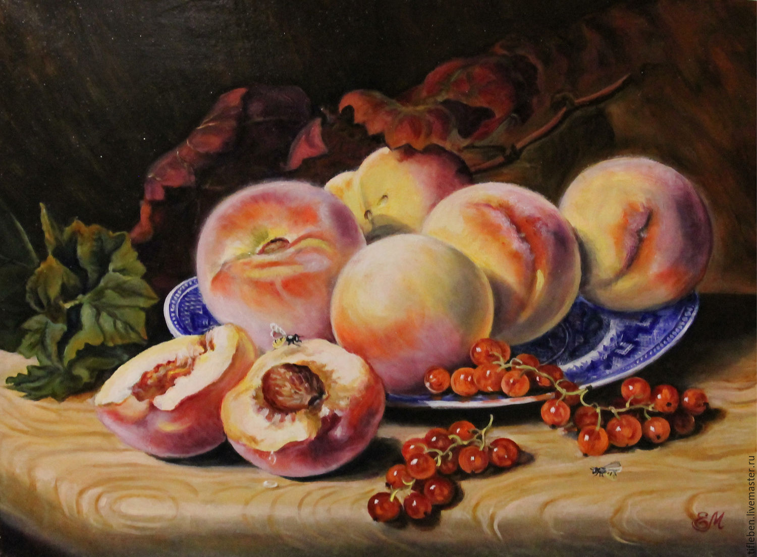 2 4 всех фруктов составляют персики. Художник Eloise Harriet Stannard.