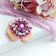 Corduroy Flower brooch; 6 cm. Brooches. Elysever jewelry. Online shopping on My Livemaster.  Фото №2