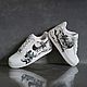 Кастомные кроссовки белые nike  AF1, ручная роспись, Волк и Заяц арт. Кроссовки. Olgavolgoart. Роспись одежды и обуви. Кастом. Ярмарка Мастеров.  Фото №12