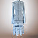 Silk crochet dress Gala. Handmade shining blue natural silk dress. Dresses. Crochet by Tsareva. Online shopping on My Livemaster.  Фото №2