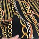 Плательная «Вертикальные цепи с оранжевой лентой на чёрном». Ткани. Итальянские ткани 'Премьера'. Ярмарка Мастеров.  Фото №4