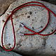 Leather drawstring red. Gaitan. 925 sterling silver. Pendants. kot-bayun. My Livemaster. Фото №5