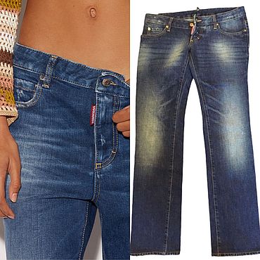 Винтаж: джинсы DSQUARED2,синие. Оригинал.Италия. Vintage “Ga-Ga” “ Винтаж от мировых брендов и предметы интерьера!. Одежда женская ручной работы - Ярмарка Мастеров Одежда женская ручной работы. Ярмарка Мастеров - ручная работа Винтаж: джинсы DSQUARED2,синие. Оригинал.Италия. Handmade.
