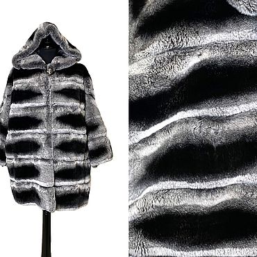Куртка из вязаной норки с капюшоном (черный) в Коврове