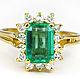 1.84 Cts Natural Rectangle Shape Bright Green Emerald & Round Engageme. Rings. JR Colombian Emeralds (JRemeralds). Online shopping on My Livemaster.  Фото №2