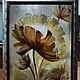 Painting with a large flower in a modern manner brown gray. Pictures. paintmart (oikos). Online shopping on My Livemaster.  Фото №2
