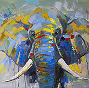 Картины и панно handmade. Livemaster - original item Oil painting elephant to order. To order oil painting. Pictures. Handmade.