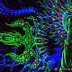 Awesome fluorescent glowing painting 'Depths of Space». Ritual attributes. Fractalika. Online shopping on My Livemaster.  Фото №2