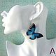 Transparent Butterfly Earrings Blue Black Butterfly Epoxy Resin Boho. Earrings. WonderLand. My Livemaster. Фото №4