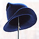  Шляпа "Кошка" Blue cat hat. Шляпы. Мария Метель - шляпки, броши, сумки!. Ярмарка Мастеров.  Фото №5