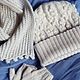 Set children's knitted White Mimosa, Hat and scarf set, Minsk,  Фото №1