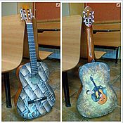 Укулеле(сопрано)"Царство осьминога"-гавайская гитара ручная роспись
