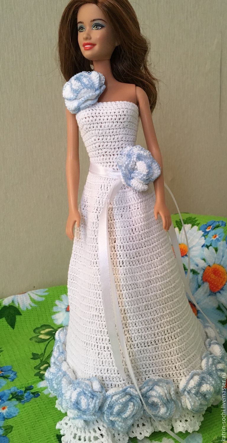 Вязаные платья для кукол Барби крючком