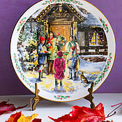 Посуда handmade. Livemaster - original item Vintage Porcelain New Year Christmas Plate Royal Doulton. Handmade.