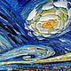 Картина маслом по мотиву Винсент Ван Гог  Звёздная ночь. Картины. Ксения Дубинина. Ярмарка Мастеров.  Фото №5