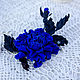 Barrette leather Blue rose. Leather flowers. Decoration leather. Hairpins. lanssveta. Online shopping on My Livemaster.  Фото №2