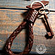 Кожаный брелок с плетеной петлей"Infinity loop", Брелок, Тольятти,  Фото №1