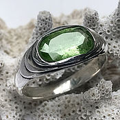 Украшения handmade. Livemaster - original item Men`s ring with rare green Tourmaline Paraiba ( Paraiba ) 2,67ct. Handmade.