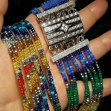Украшения ручной работы. Ярмарка Мастеров - ручная работа Радужные колье. Handmade.