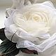 Order FABRIC FLOWERS. Chiffon rose ' White'. fioridellavita. Livemaster. . Brooches Фото №3