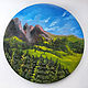 Mountain painting, landscape oil painting, round canvas, Pictures, Belgorod,  Фото №1