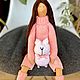 Тильда в розовом с белым котом - текстильная кукла, Куклы Тильда, Брянск,  Фото №1