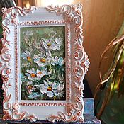 Картины и панно handmade. Livemaster - original item Miniature painting of flowers in oil in a frame 