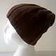 Hat knitted unisex, brown. Caps. HOBBIMANIYA. My Livemaster. Фото №4