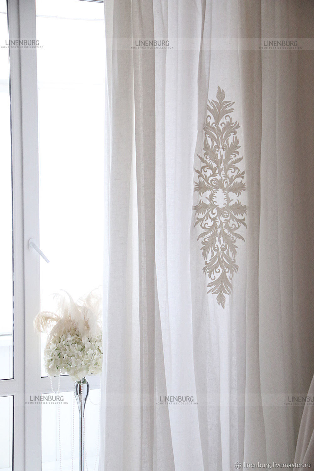 Шторы бохо льняные двухслойные с вышивкой в интернет-магазине Ярмарка ...