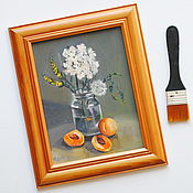 Картины и панно handmade. Livemaster - original item Oil painting still life with apricots. Handmade.