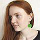 Earrings Lucky Clover Four-leaf Green Stud Earrings. Earrings. Bionika - Polymer Clay Jewelry (Bionika). My Livemaster. Фото №6
