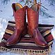 Brown Handmade Cowboy Boots, Cossacks shoes, Moscow,  Фото №1