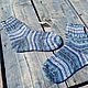 Men's socks 42 p Knitted Wool Striped Blue Warm. Socks. knitsockswool. My Livemaster. Фото №6