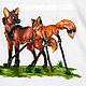 T-shirt white couple wolf and Fox Reach out to me hand painted, T-shirts, St. Petersburg,  Фото №1
