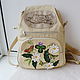 Transformer leather backpack with painting and applique for Julia, Backpacks, Noginsk,  Фото №1