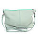 Mint Crossbody Bag Light Green Leather Clutch with Strap, Crossbody bag, Moscow,  Фото №1