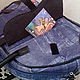 Винтаж: Сумка. Текстиль. Джинсовый принт. Сумки винтажные. Aleshunya. То да сё.. Ярмарка Мастеров.  Фото №5