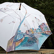 Аксессуары handmade. Livemaster - original item Umbrella with painting St. Petersburg, painted umbrella-cane. Handmade.