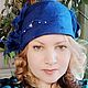 Hat felt blue with silk lining, Hats1, Novosibirsk,  Фото №1
