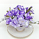 Flower composition "Iris and freesia" in a white cup. Composition. jema_flowers (Svetik7tsvetik). My Livemaster. Фото №4