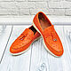 Slip-ons made of genuine strusa leather, in orange color. Slip-ons. SHOES&BAGS. My Livemaster. Фото №5