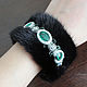 Bracelet made of mink fur, fur bracelet, black bracelet, Bead bracelet, Bratsk,  Фото №1