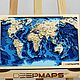 Карта мира с глубинами 40*26 см, 7 слоёв, синяя, Карты мира, Санкт-Петербург,  Фото №1
