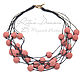 Order Coral red beads with volcanic lava on waxed cord necklace. Ritasdreams (ritasdreams). Livemaster. . Necklace Фото №3