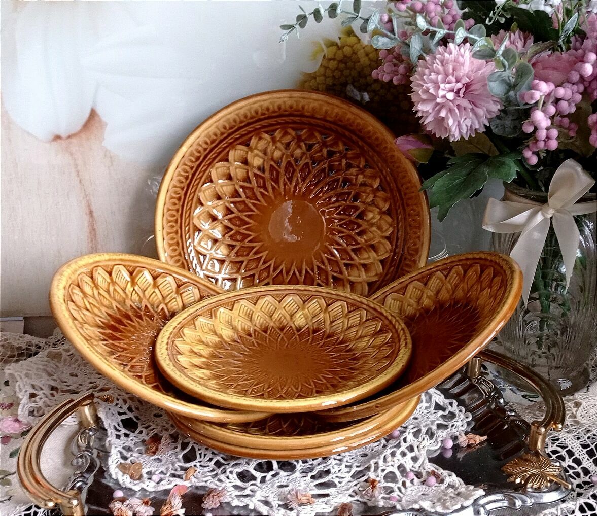 Винтаж: "Рельефный".Набор тарелок для сервировки стола. ЗиК СССР ...