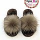 Women's open-toed sheepskin Slippers. Slippers. kupimeh. Online shopping on My Livemaster.  Фото №2