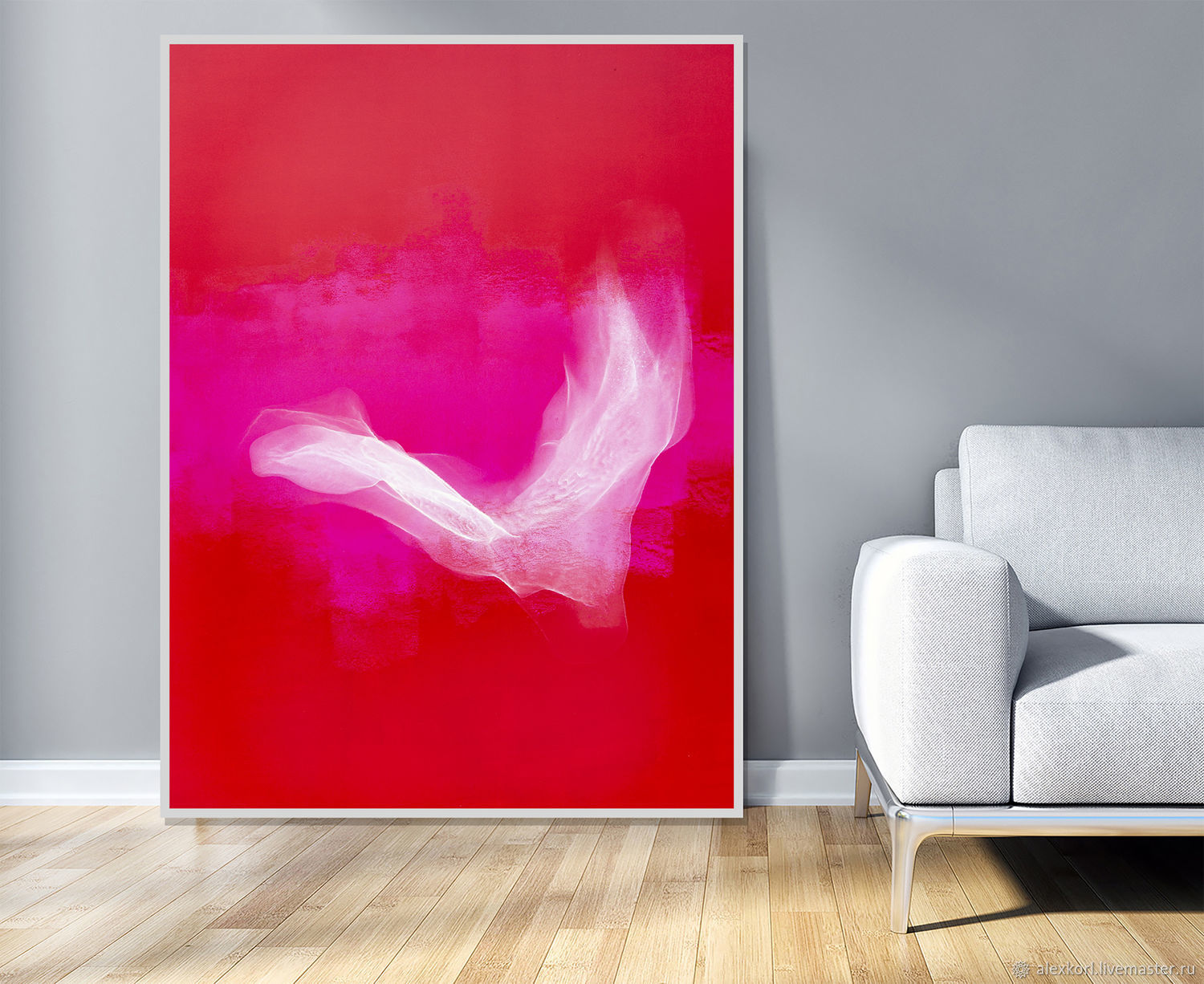 Современная картина Минимализм красная Абстракция на холсте в интернет ...