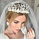 Wedding crown and earrings . Tiara for the bride ' For her ', Bridal Tiara, Moscow,  Фото №1