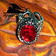 Ring "Ring of the Valkyries" with a red crystal Goth, Rings, Kazan,  Фото №1