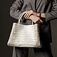Women's tote bag made of crocodile skin in the color of the Himalayas, Tote Bag, St. Petersburg,  Фото №1